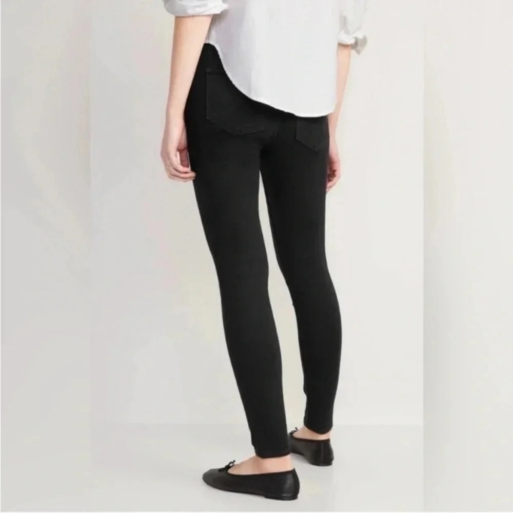 Old Navy ROCK STAR distressed Black Skinny Leggings size 14